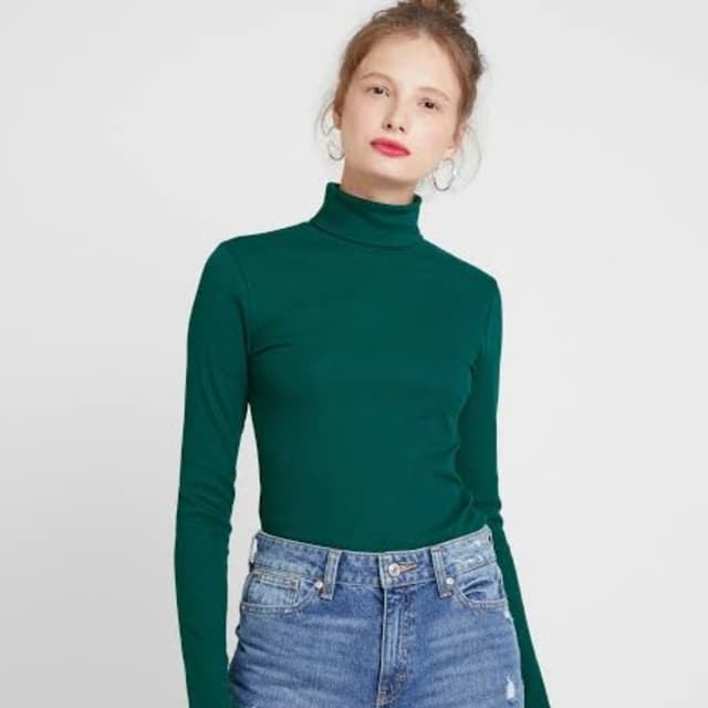 Bottle green Turtle neck